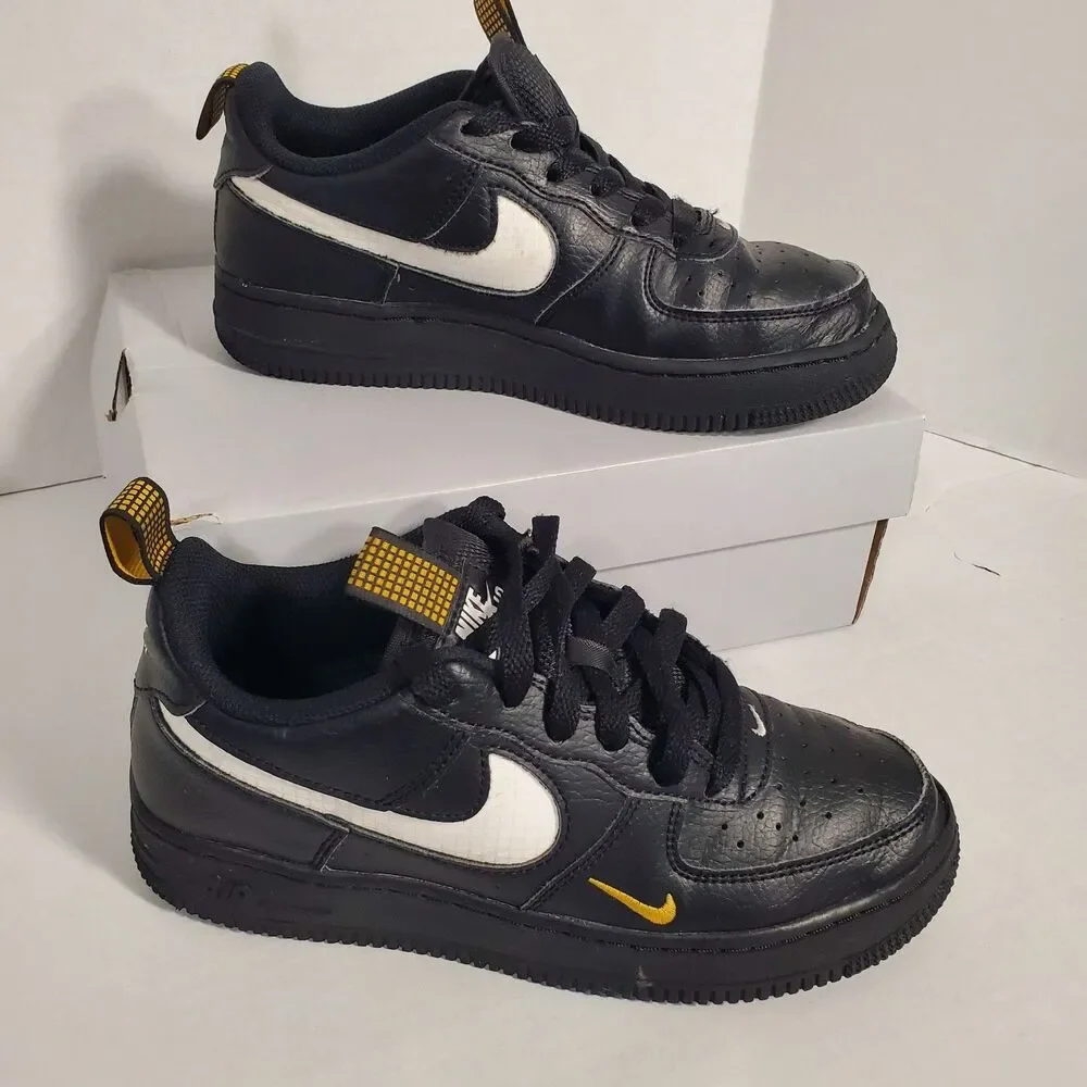 Nike‎ Air Force 1 LVB GS Black/White University Gold Size 5Y HF0095 001